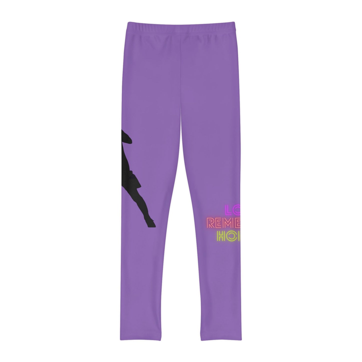 Youth Full-Length Leggings: Soccer Lite Purple