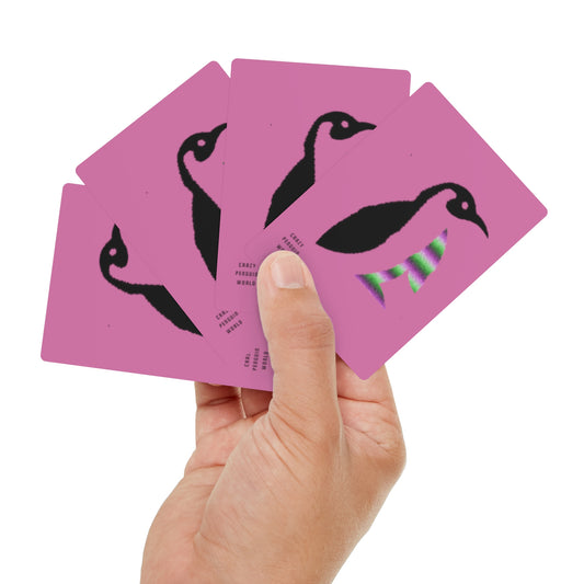 Poker Cards: Crazy Penguin World Logo Lite Pink