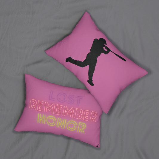 Spun Polyester Lumbar Pillow: Baseball Lite Pink