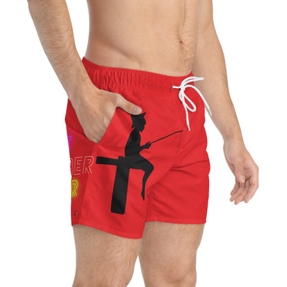 Swim Trunks: Fishing Red