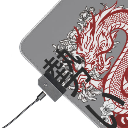 LED Gaming Mouse Pad: Dragons Grey