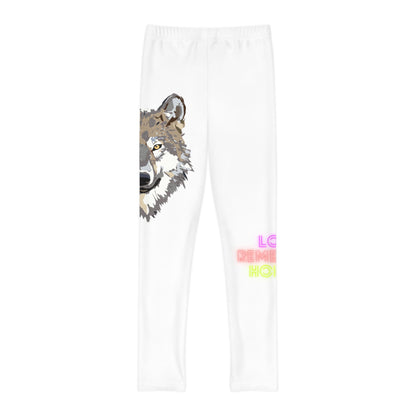 Youth Full-Length Leggings: Wolves White