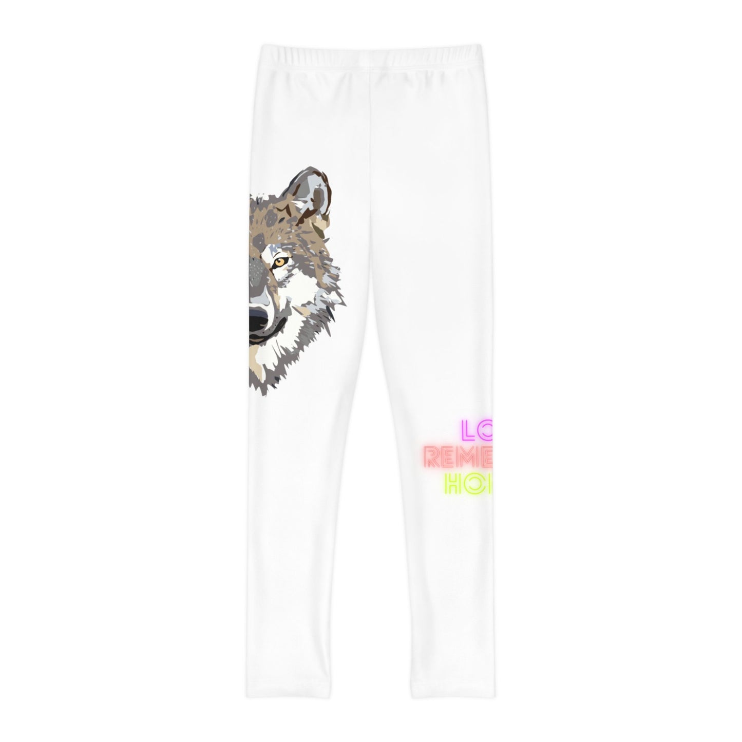 Youth Full-Length Leggings: Wolves White