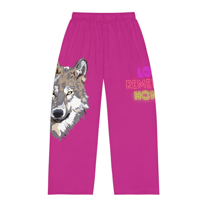 Men's Pajama Pants: Wolves Pink