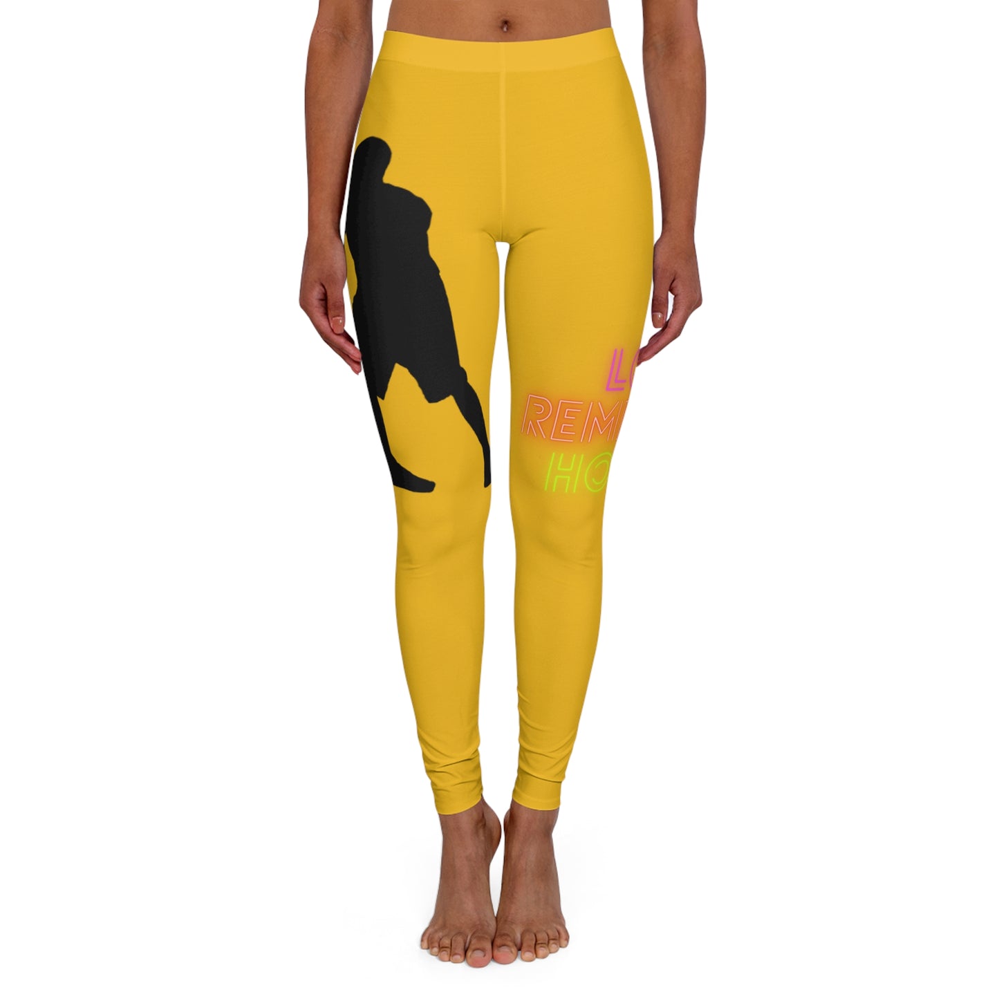 Women's Spandex Leggings: Basketball Yellow