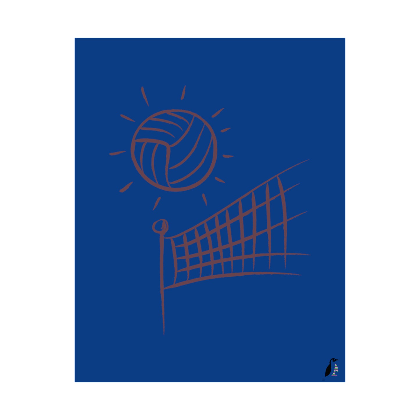 Premium Matte Vertical Posters: Volleyball Dark Blue