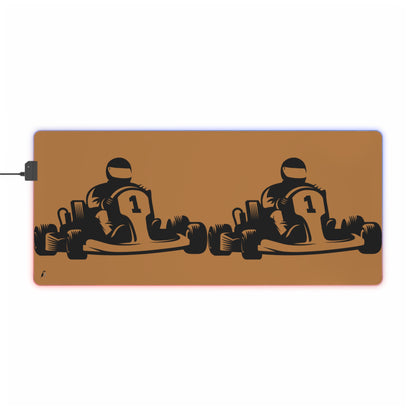 LED Gaming Mouse Pad: Racing Lite Brown