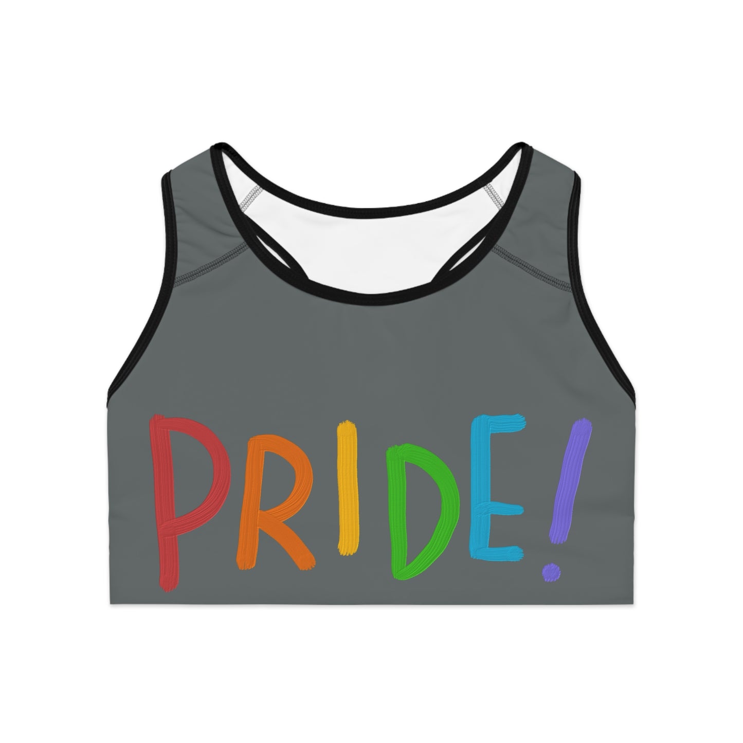 Sports Bra: LGBTQ Pride Dark Grey