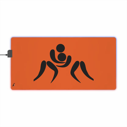 LED Gaming Mouse Pad: Wrestling Orange