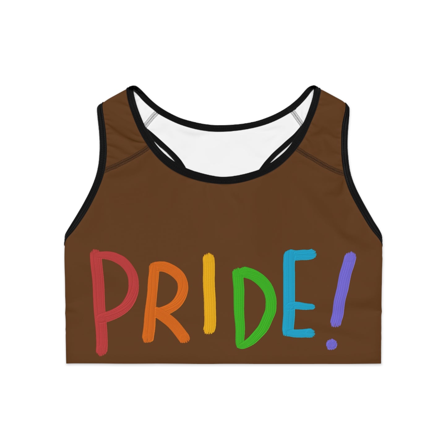 Sports Bra: LGBTQ Pride Brown