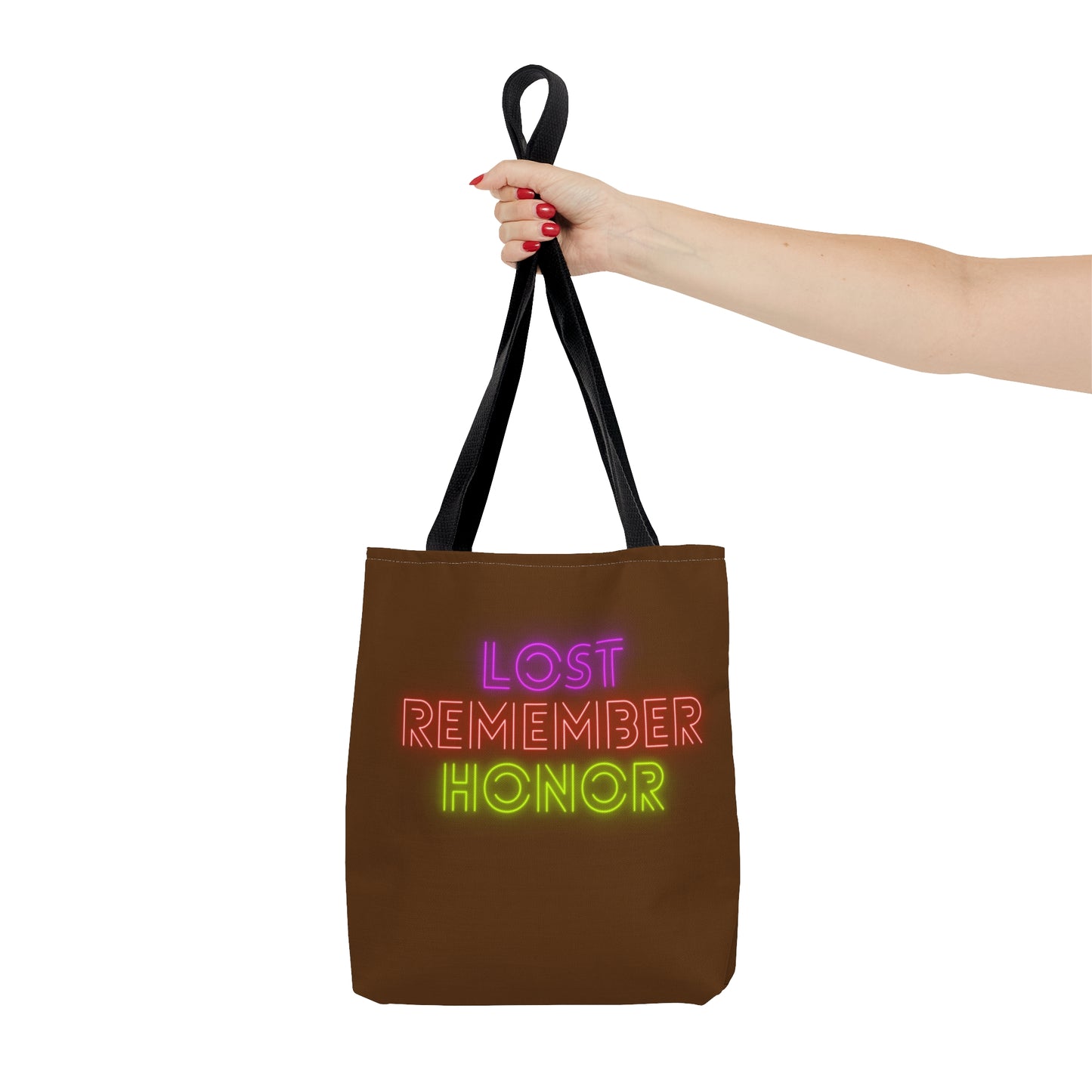 Tote Bag: Lost Remember Honor Brown