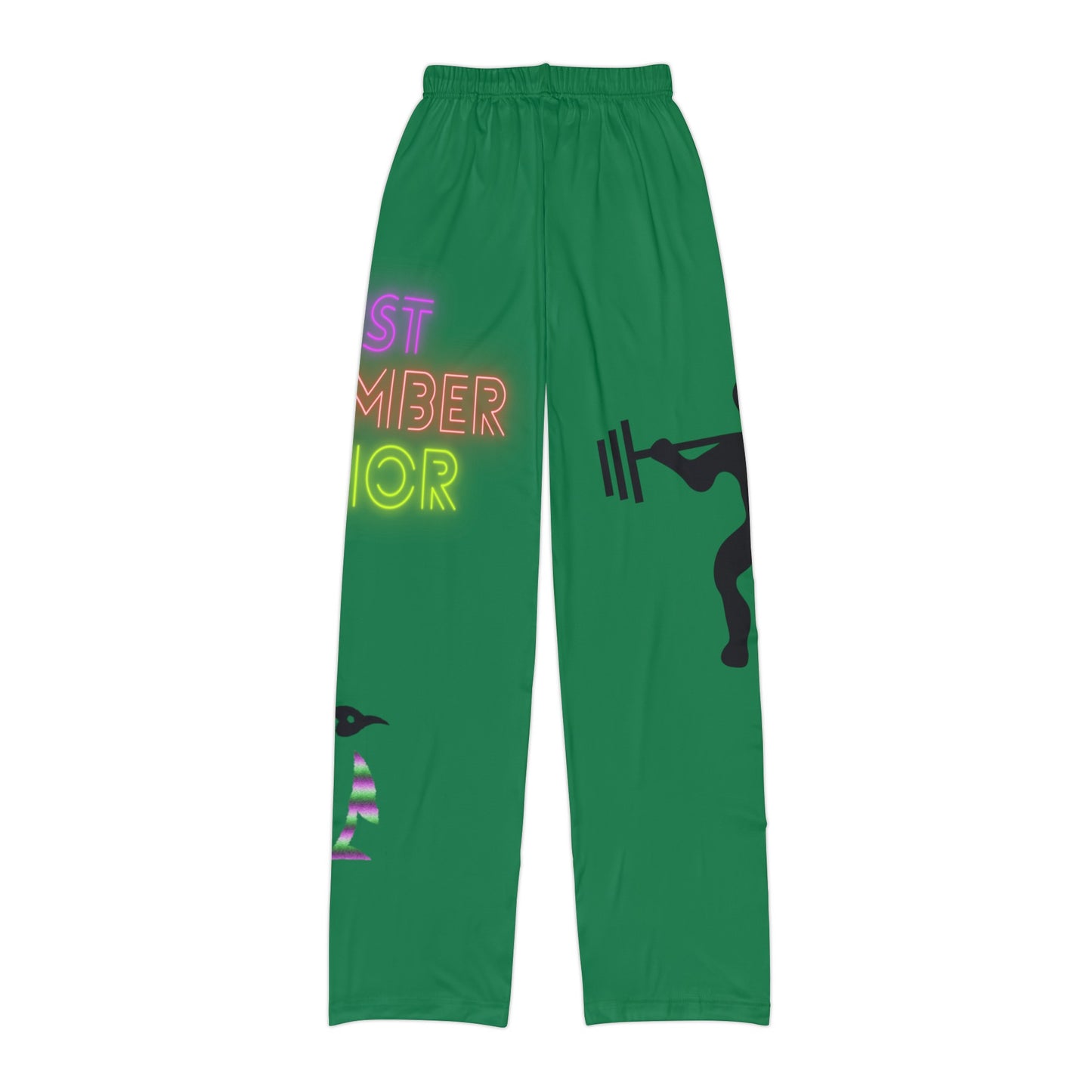 Kids Pajama Pants: Weightlifting Dark Green