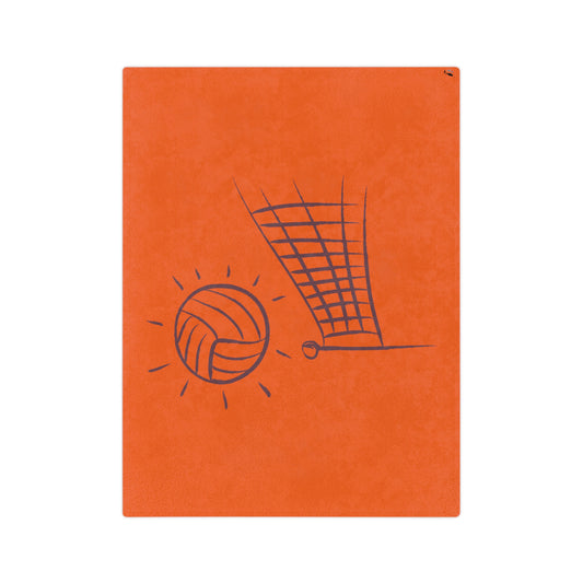 Velveteen Minky Blanket: Volleyball Orange