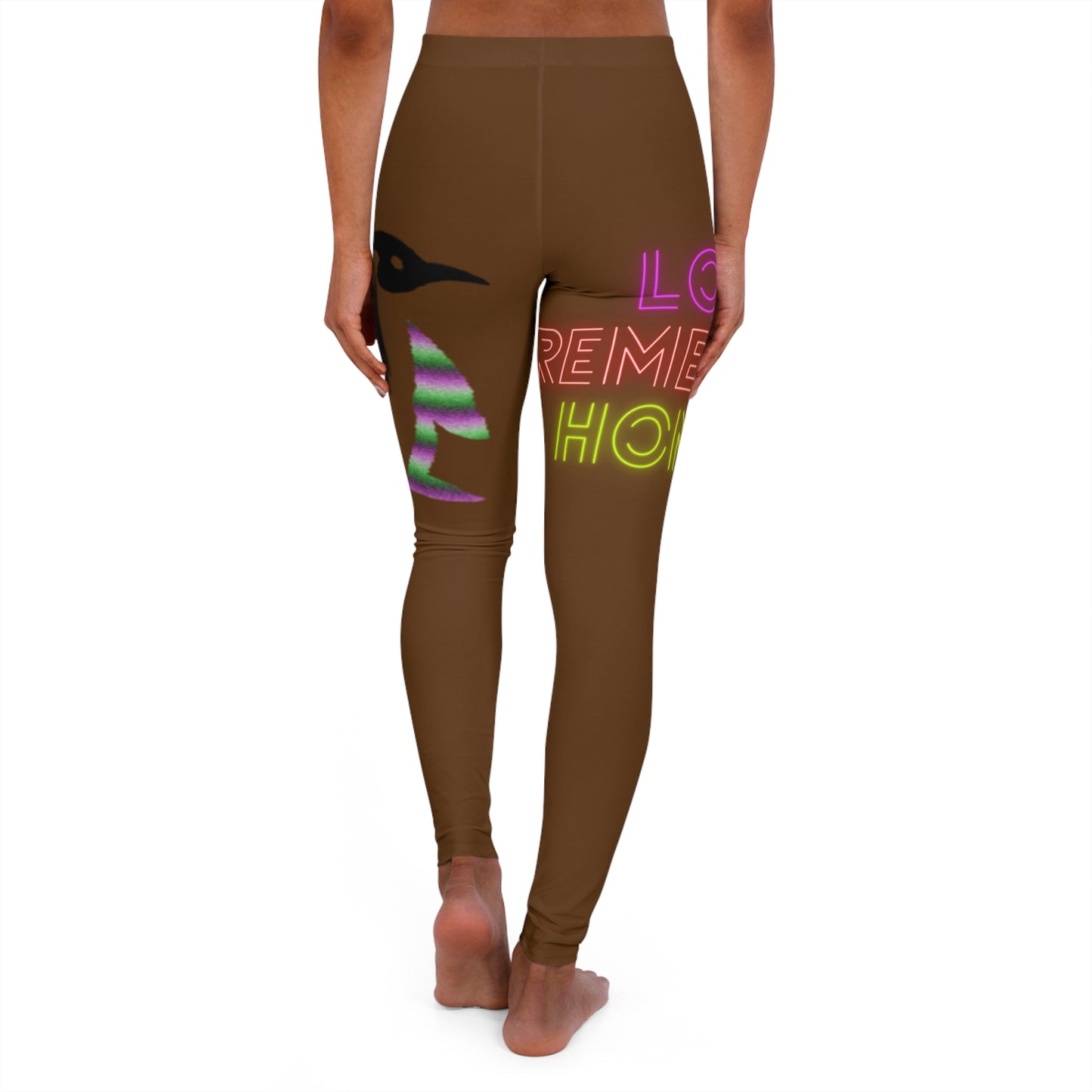 Women's Spandex Leggings: Lost Remember Honor Brown