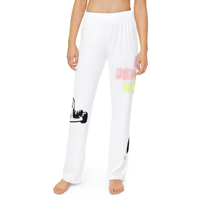 Kids Pajama Pants: Racing White