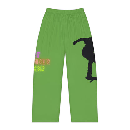 Pambabaeng Pajama Pants: Skateboarding Green 