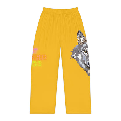 Women's Pajama Pants: Wolves Yellow