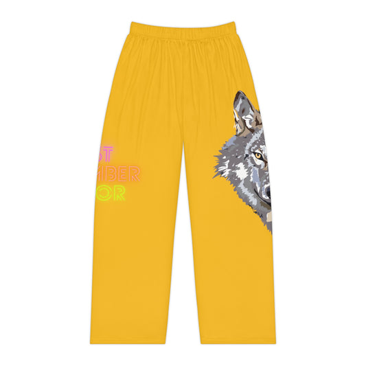 Pambabaeng Pajama Pantalon: Wolves Yellow 