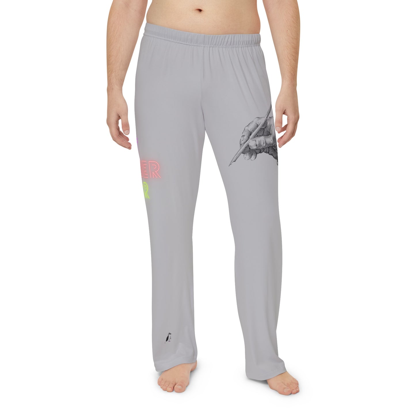 Men's Pajama Pants: Writing Lite Grey