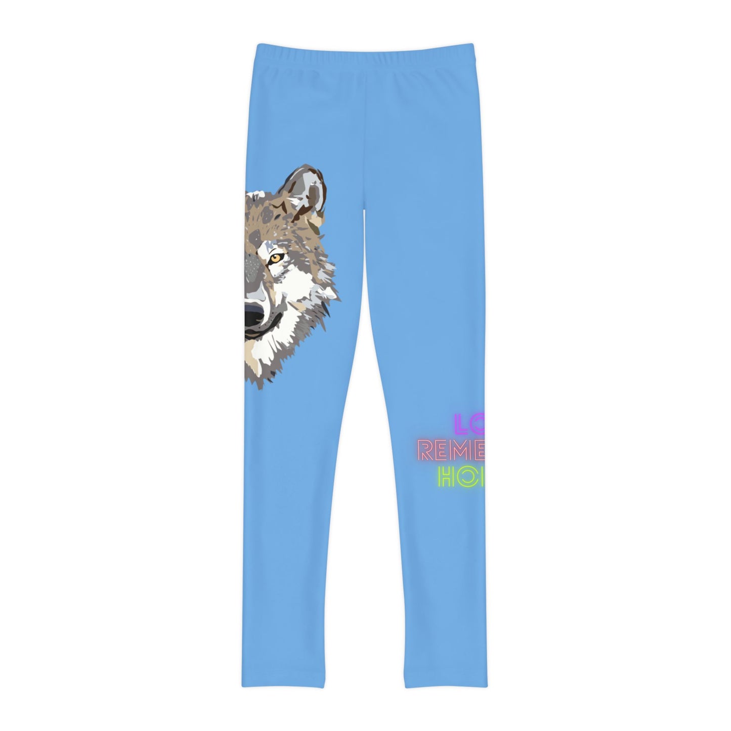 Youth Full-Length Leggings: Wolves Lite Blue