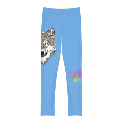 Youth Full-Length Leggings: Wolves Lite Blue