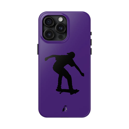 Tough Phone Cases (for iPhones): Skateboarding Purple
