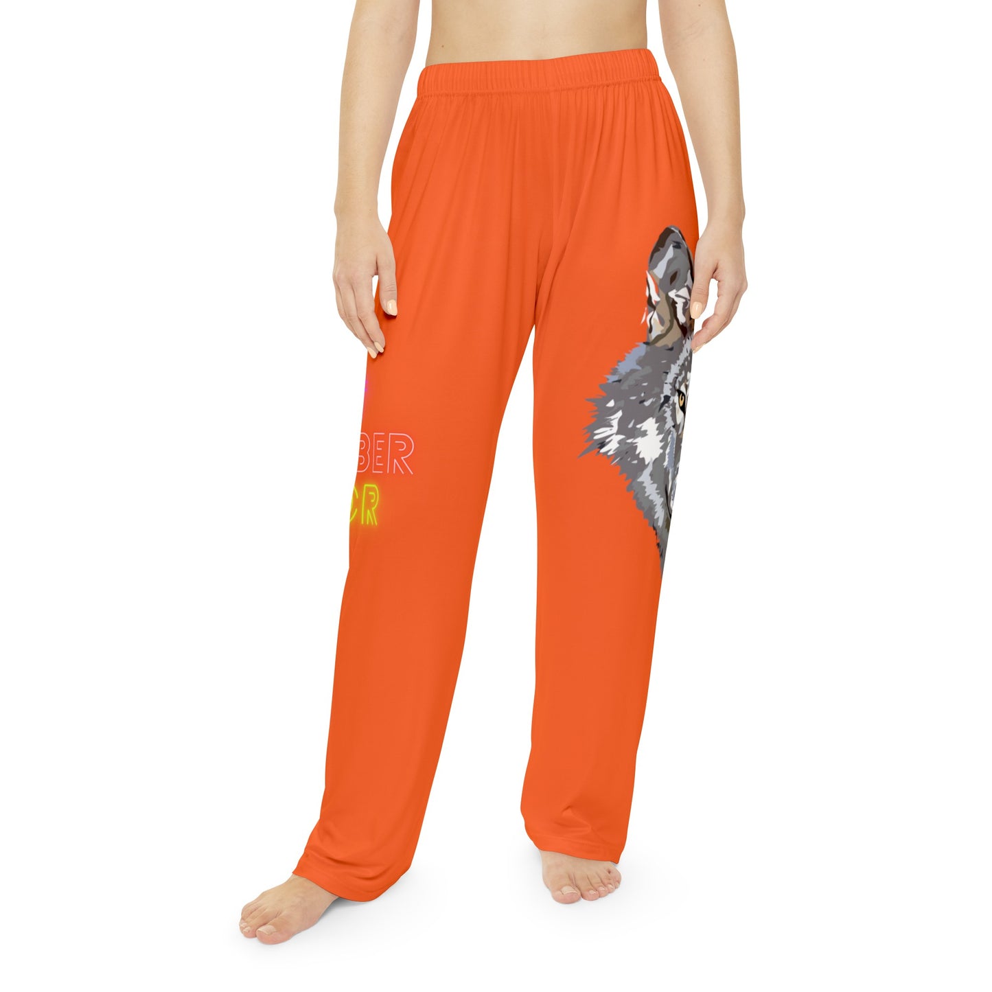 Women's Pajama Pants: Wolves Orange