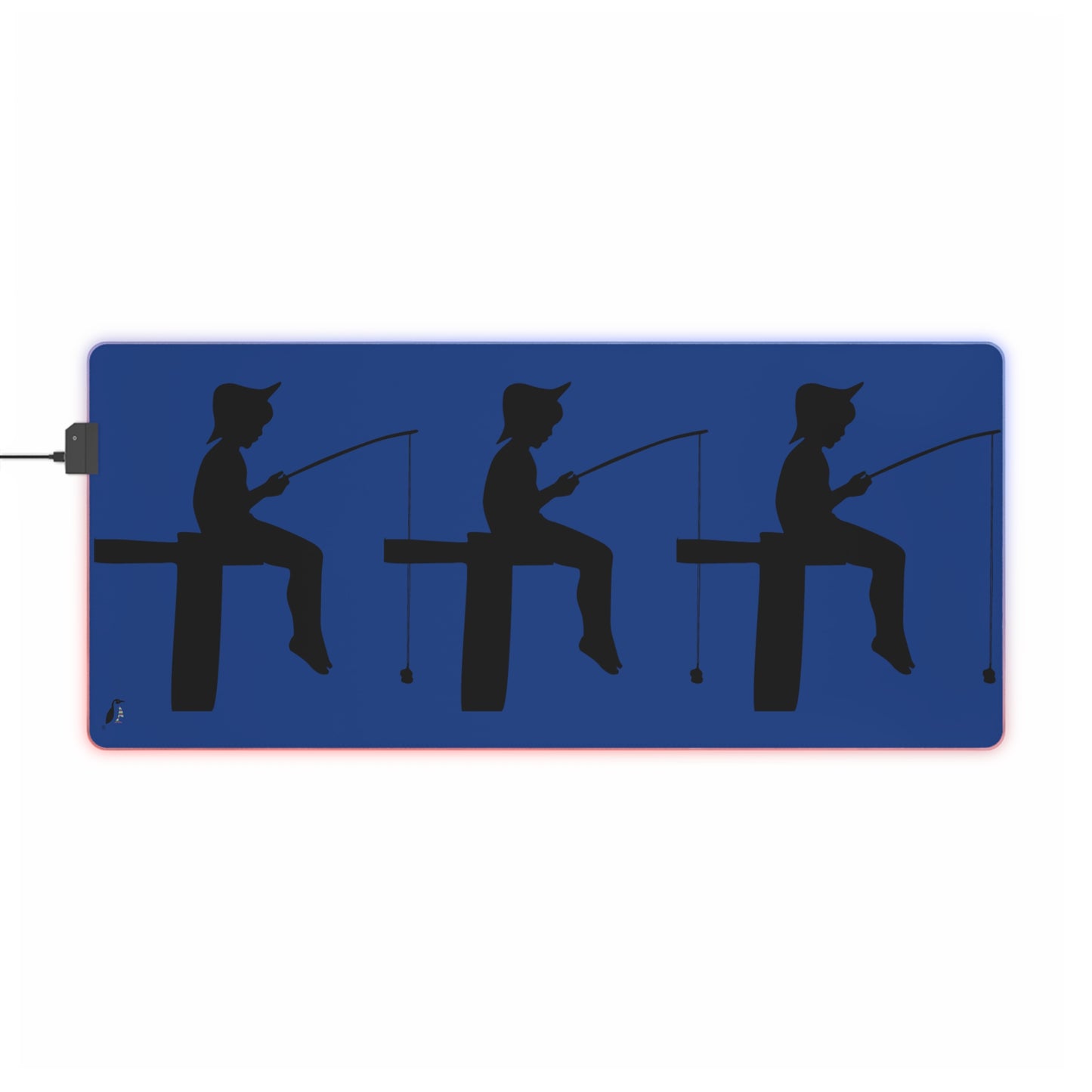 LED Gaming Mouse Pad: Fishing Dark Blue