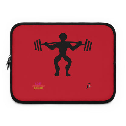 Laptop Sleeve: Weightlifting Dark Red