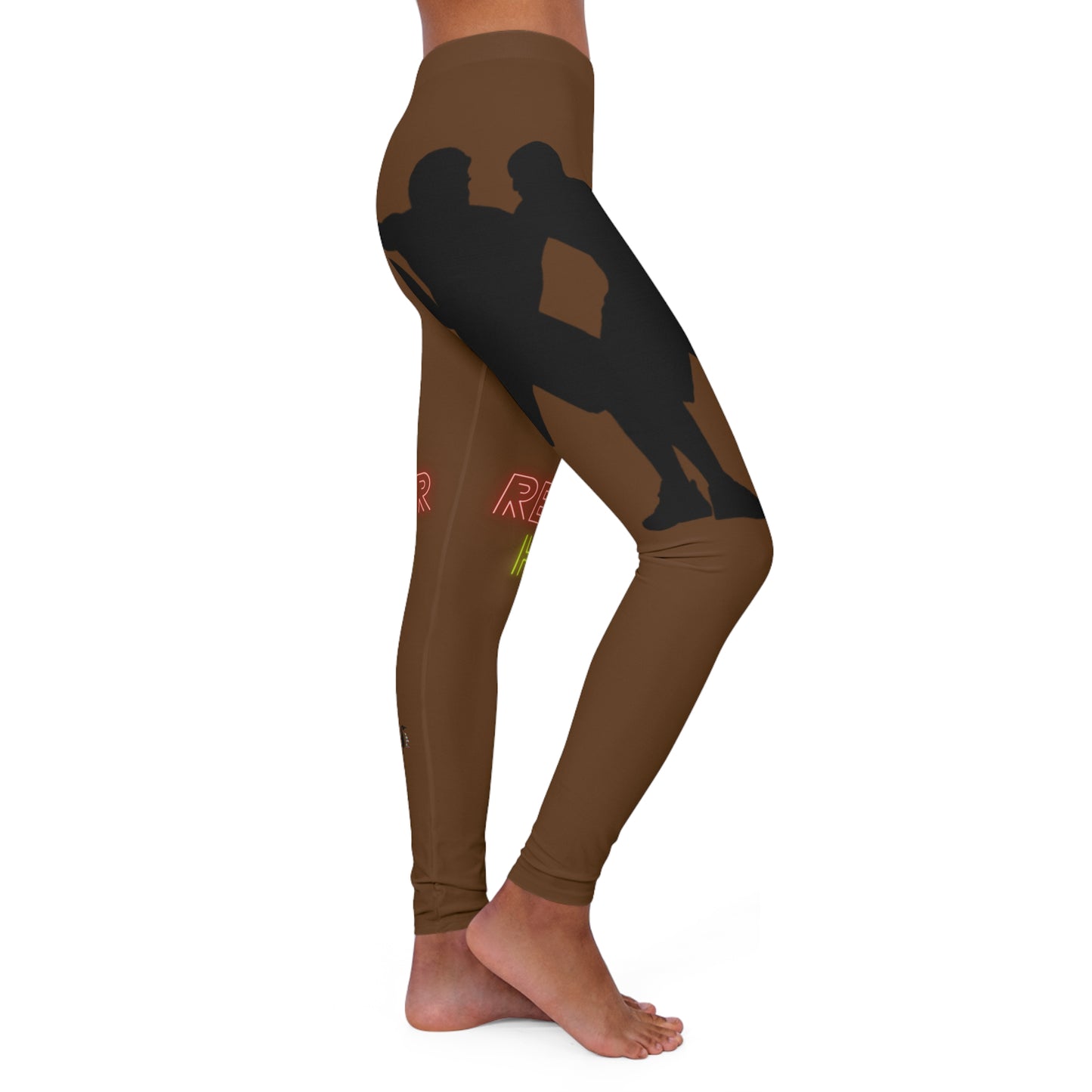 Women's Spandex Leggings: Basketball Brown