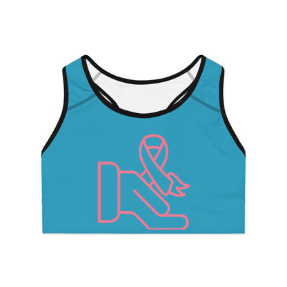 Sports Bra: Fight Cancer Turquoise