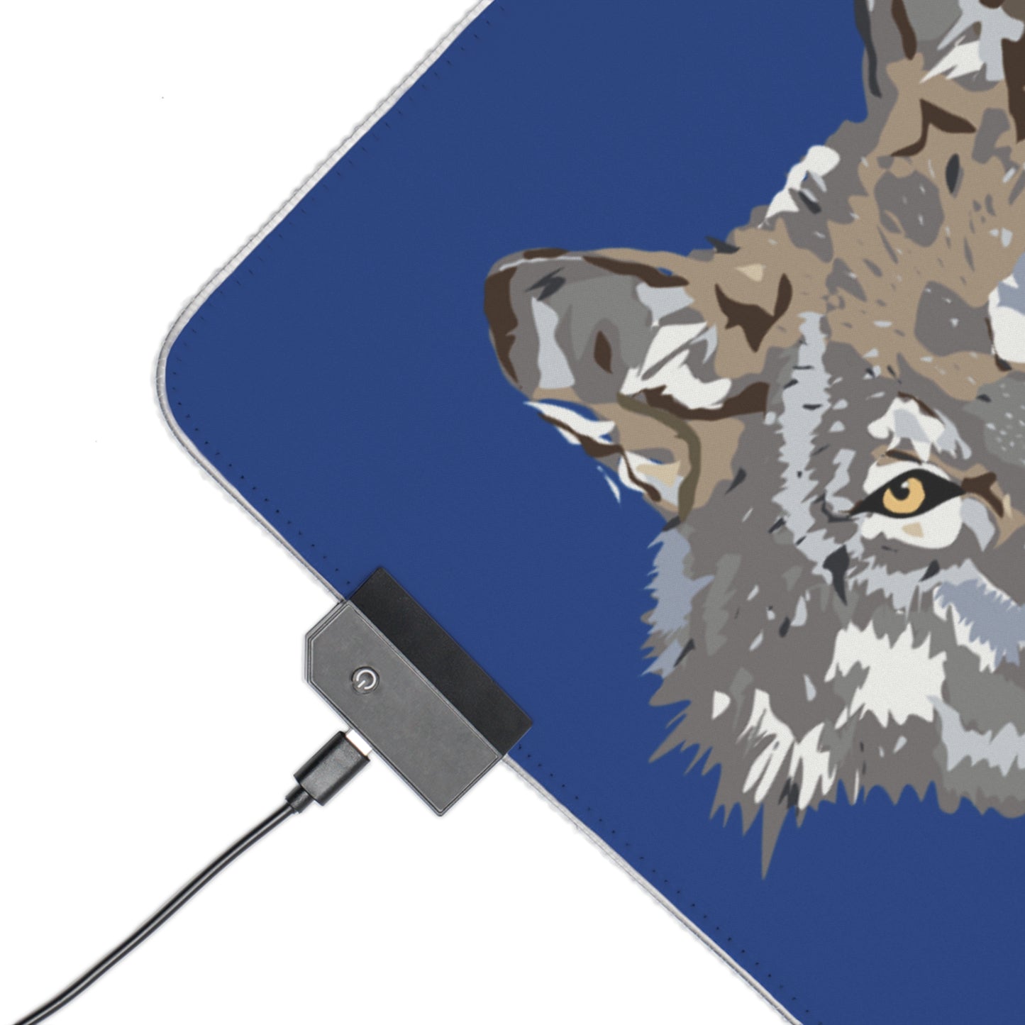 LED Gaming Mouse Pad: Wolves Dark Blue