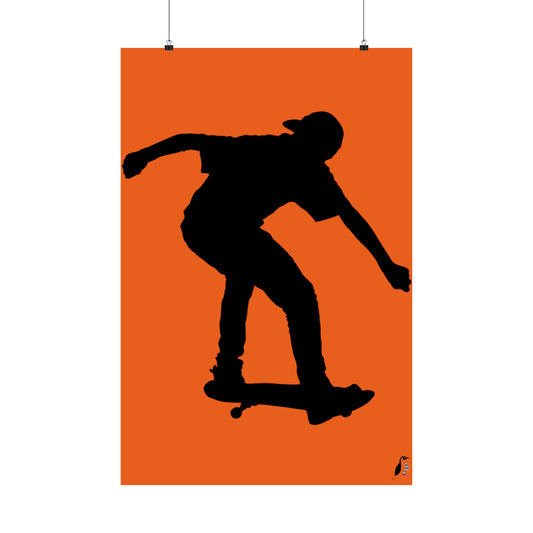Premium Matte Vertical Posters: Skateboarding Orange