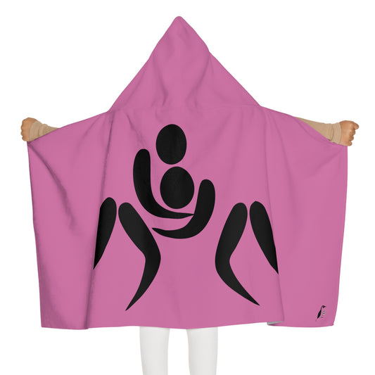 Youth Hooded Towel: Wrestling Lite Pink