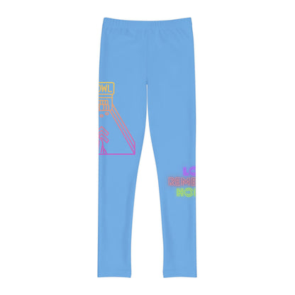 Youth Full-Length Leggings: Bowling Lite Blue