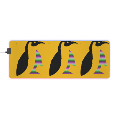 LED Gaming Mouse Pad: Crazy Penguin World Logo Yellow