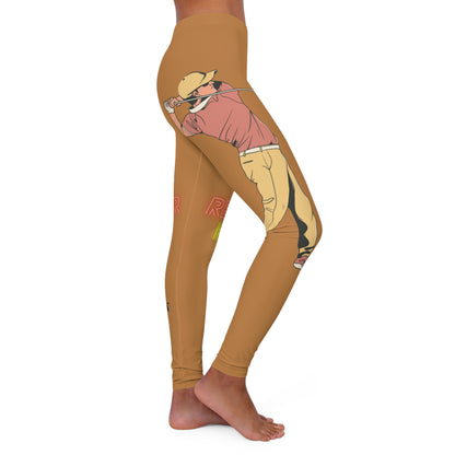 Women's Spandex Leggings: Golf Lite Brown