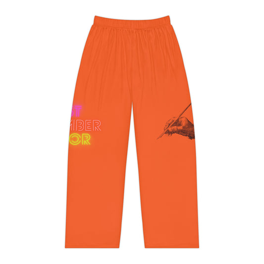 Pambabaeng Pajama Pants: Writing Orange 