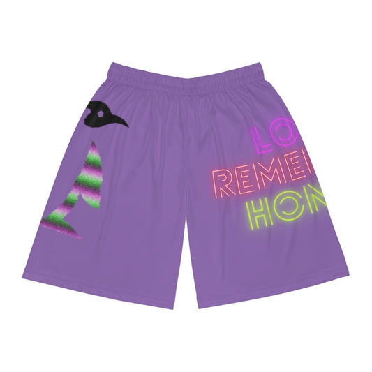 Basketball Shorts: Crazy Penguin World Logo Lite Purple