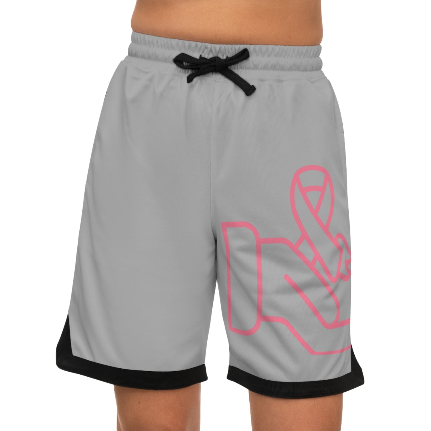 Basketball Rib Shorts: Fight Cancer Lite Grey