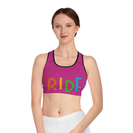 Sports Bra: LGBTQ Pride Pink