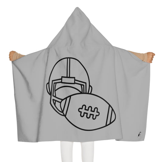 Youth Hooded Towel: Football Lite Grey