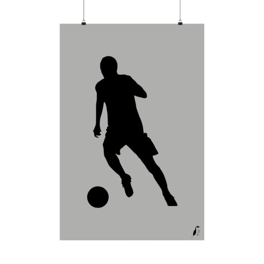 Premium Matte Vertical Posters: Soccer Lite Grey