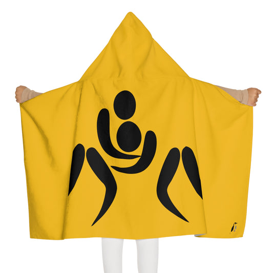 Youth Hooded Towel: Wrestling Yellow