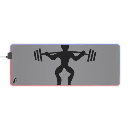 LED Gaming Mouse Pad: Weightlifting Grey