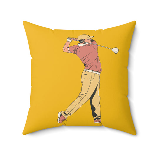Spun Polyester Square Pillow: Golf Yellow