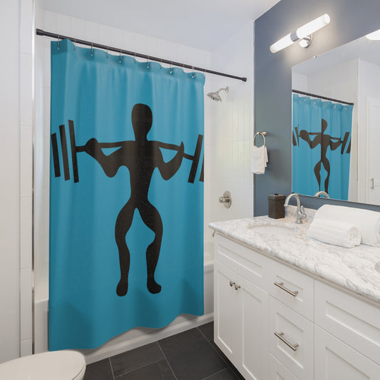 Shower Curtains: #1 Weightlifting Turquoise