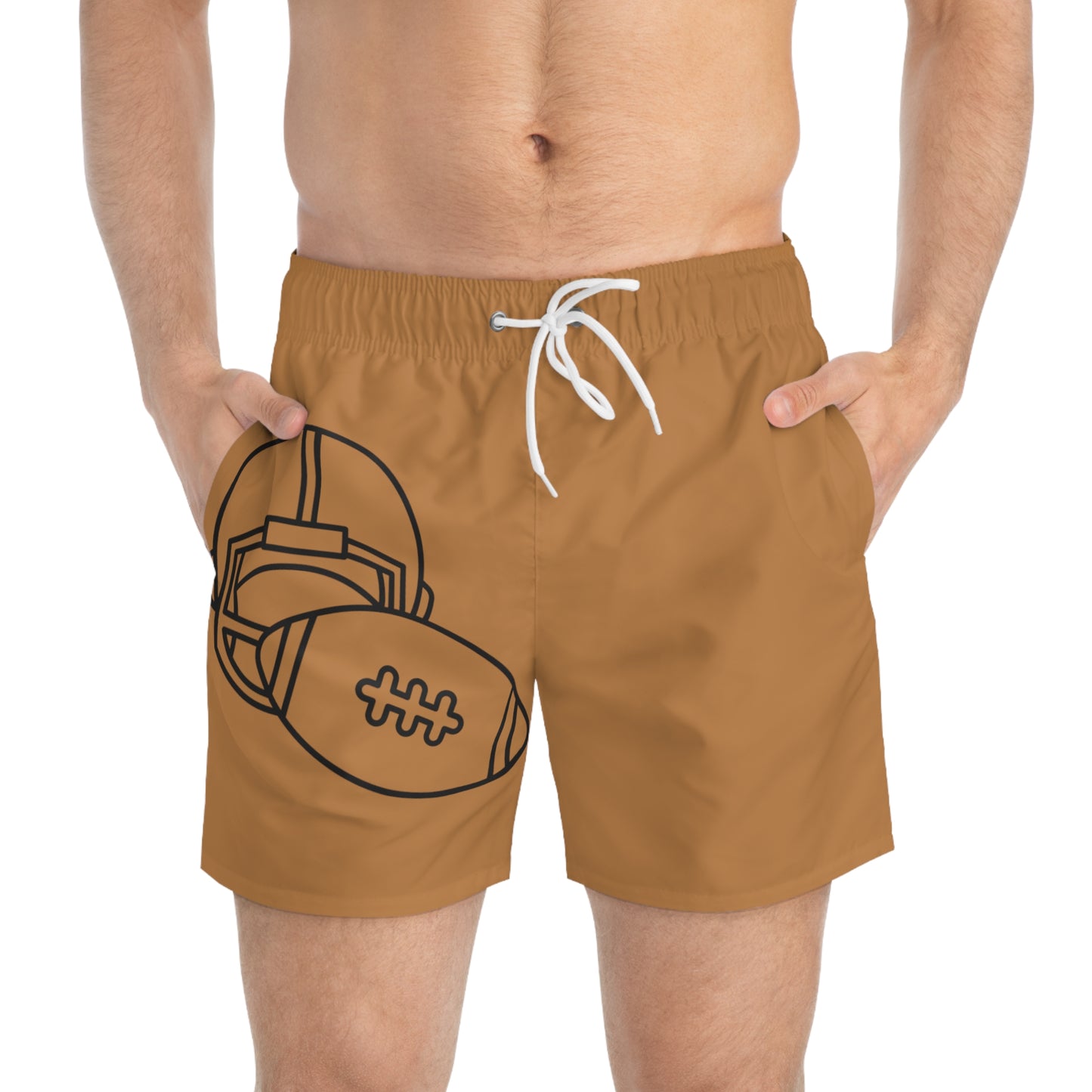 Swim Trunks: Football Lite Brown