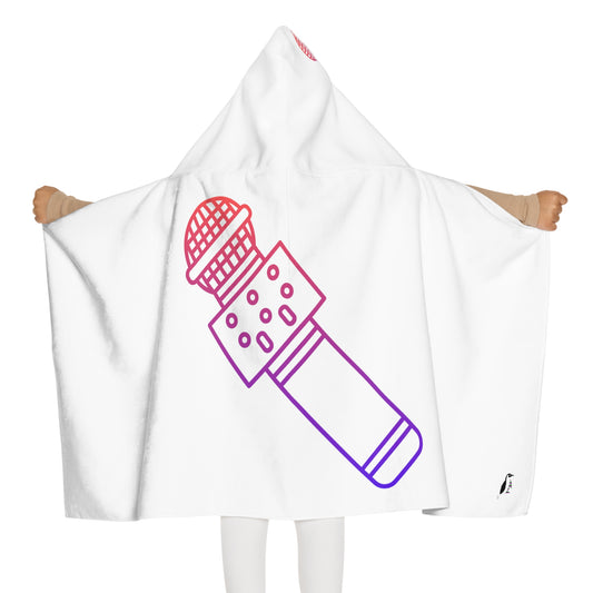 Youth Hooded Towel: Music White