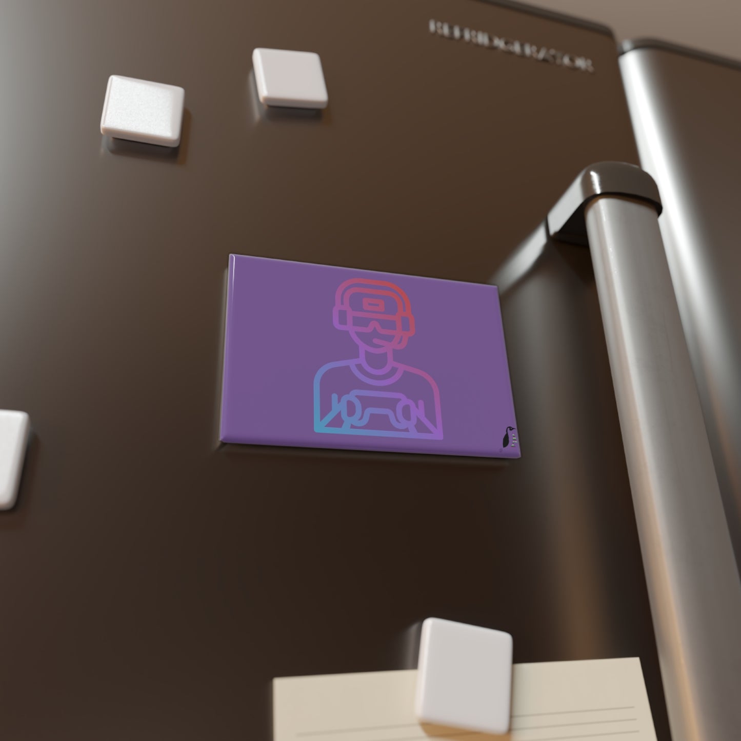 Button Magnet, Rectangle (1 & 10 pcs): Gaming Lite Purple
